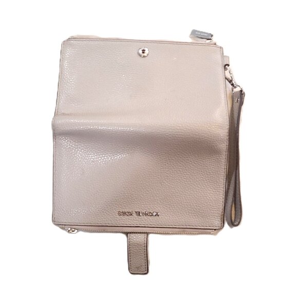 Michael Kors Adele Double Zip Wristlet Wallet 32T8TFDW4L Purse Truffle Leather - Picture 10 of 13